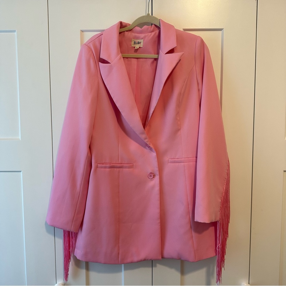 Pink Fringe Blazer Dress- BiBi- Size XL- Worn once